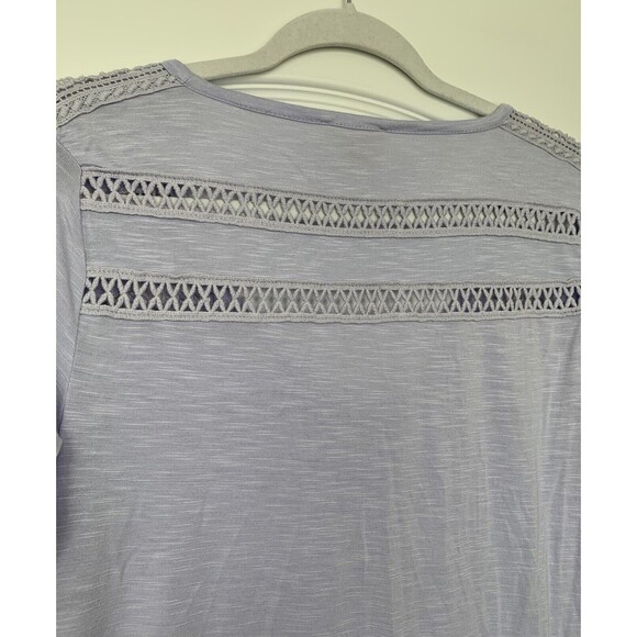 Anthropologie Deletta Womens Top Size XS Lavender Long Sleeve Lace-Line Tee - Picture 6 of 9